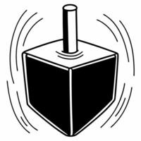 Isolated Hanukkah dreidel with spinning effect on white background concept as A single dreidel isolated on a white background with a motion blur effect to represent spinning This Squre vector