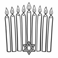 Isolated Hanukkah candles with a small Star of David on white background concept as Hanukkah candles paired with a small Star of David isolated on a white background This element Squre vector