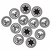 Isolated Hanukkah gelt coins on white background concept as Isolated Hanukkah gelt coins scattered on a white background Ideal for use in infographics that explain Hanukkah tradit Squre vector