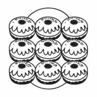 Isolated Hanukkah donuts on white background concept as Hanukkah donuts isolated on a white background representing traditional holiday food Ideal for infographics on Hanukkah cus Squre vector