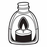 Isolated Hanukkah oil jug with flame on white background concept as An isolated Hanukkah oil jug with a glowing flame symbolizing the miracle of Hanukkah placed on a white backgrou Squre vector