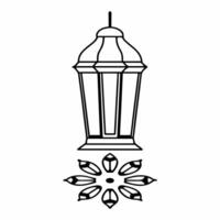 Isolated Lantern and Rangoli concept as A illustration featuring a traditional lantern paired with a simple Rangoli design both elements isolated on a white backgroun Squre vector