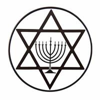 Isolated menorah and Star of David combination on white background concept as A combination of a menorah and a Star of David icon isolated on a white background Ideal for religiou Squre vector