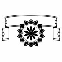 Isolated Rangoli and Festive Ribbon concept as A design featuring a simple Rangoli pattern paired with a festive ribbon both elements isolated on a white background The com Squre vector