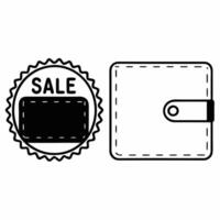 Isolated Sale Badge and Wallet concept as A sleek design featuring a sale badge paired with a wallet icon both isolated on a white background The design is ideal for Squre vector