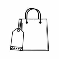 Isolated Shopping Bag and Coupon Tag concept as A minimalist featuring a shopping bag paired with a coupon tag both isolated on a white background The design highlights ret Squre vector