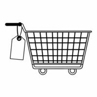 Isolated Sale Tag and Retail Shopping Cart concept as A clean design featuring a sale tag paired with a shopping cart isolated on a white background The design highlights r Squre vector