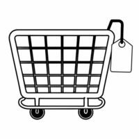 Isolated Shopping Cart and Sale Tag Icons concept as A modern design featuring shopping cart and sale tag icons isolated on a white background The design is ideal for retai Squre vector