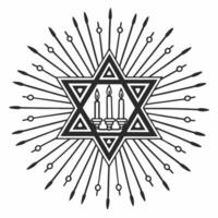 Isolated Star of David with Hanukkah candles on white background concept as A Star of David combined with Hanukkah candles isolated on a white background Great for infographics fo Squre vector