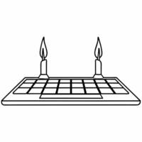 Keyboard with floating Bhai Dooj candles concept as A computer keyboard with two holographic Bhai Dooj candle symbols hovering above it adding a festive glow to the scene The setu Squre Set 2 vector
