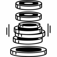 Levitating Coin Stack with Payment Icons concept as A stack of coins floating in mid air with payment icons isolated on a white background The design symbolizes financial growth a Squre vector