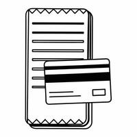 Levitating Credit Card with Digital Receipt concept as A credit card floating with a digital receipt isolated on a white background The design highlights digital transactions and Squre vector