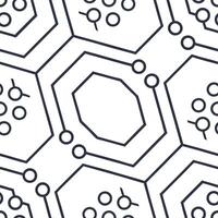 Layer neon grid circuits on futuristic seamless cyber tiles utilizing minimal white contrast for a sleek tech identity concept as Convey a high tech AI powered look with balanced s Squre vector