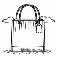 Levitating Shopping Bag with Discount Tag concept as A stylish shopping bag floating with a discount tag attached isolated on a white background The design represents promotional Squre vector