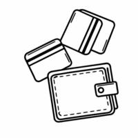 Levitating Wallet with Floating Credit Cards concept as A wallet floating mid air with credit cards hovering around it isolated on a white background The design emphasizes payment Squre vector