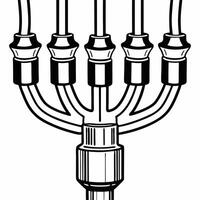 Macro of futuristic Hanukkah menorah flame with holographic glow concept as A detailed close up of a futuristic Hanukkah menorah flame that has a holographic glow blending traditio Squre vector