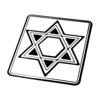 Macro of Star of David etched into glowing metallic surface concept as A macro shot of a Star of David etched into a glowing metallic surface blending tradition with modern high te Squre vector