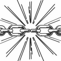 Macro shot of digital chains breaking symbolizing freedom and liberation concept as A close up macro shot of glowing digital chains breaking apart symbolizing freedom liberation an Squre vector