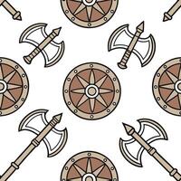 Merge ancient Viking symbols with Nordic design elements for seamless tile patterns using symbols like shields and axes concept as Infuse ancient Viking imagery with modern Scandi Squre vector