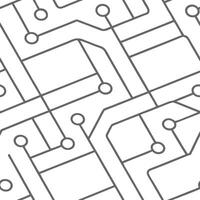 Merge thin circuit traces on repetitious tile blocks maintaining luminous white highlights for cohesive design flow concept as Emphasize subtle lines weaving across uniform planes Squre vector