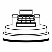Minimalist Podium with Coupon Code and Cash Register concept as A minimalist podium featuring a coupon code and a cash register isolated on a white background The design provides Squre vector