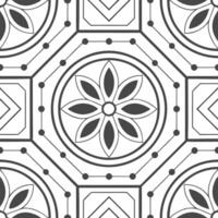Modern digital matrix seamless pattern showcasing layered circuit motifs and geometric tile structures under isolated whitebalance concept as Layered circuit motifs and geometric s Squre Set 2 vector
