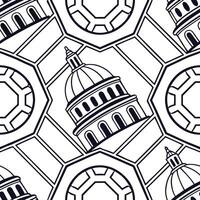 Modern seamless pattern integrating futuristic motifs and abstract digital grids in a tiled design with isolated whitebalance for sophisticated tech look concept as Abstract digita Squre vector