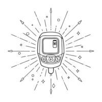 Neon abstract digital art with glucose monitoring system for World Diabetes Day concept as A neon abstract background featuring a digital glucose monitoring system surrounded by gl Squre Set 2 vector