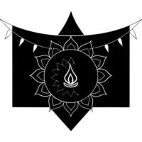 Neon colored abstract art of Labh Pancham rituals with glowing patterns concept as An abstract digital art banner illustrating Labh Pancham rituals depicted through glowing neon co Squre Set 2 vector