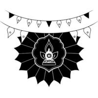 Neon abstract digital art of Labh Pancham prosperity with glowing symbols concept as An abstract digital art banner illustrating prosperity during Labh Pancham depicted through glo Squre vector