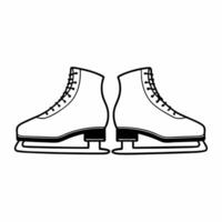 Pair of ice skates on white background concept as A pair of ice skates in a minimalistic style isolated on a white background This sleek and clean design is ideal fo Squre vector