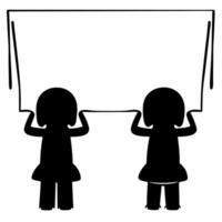 Plain light blue background with children silhouettes copy space for children rights concept as A plain light blue background with the silhouettes of children playing symbolizing c Squre vector