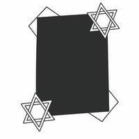 Plain navy blue background with Star of David holographic accents copy space concept as A plain navy blue background featuring holographic Star of David accents in the corners leav Squre vector