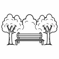 Plain snowy park bench with frosted trees and copy space concept as A plain snowy park bench sits under frosted trees with a soft winter background and ample copy space above The Squre vector