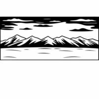 Plain snowy mountain range with distant clouds and copy space concept as A majestic snowy mountain range stretches across the horizon with a clear blue sky and distant clouds offer Squre vector