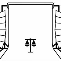 Plain white background with simple legal scales icon copy space for justice message concept as A plain white background featuring a small icon of legal scales symbolizing justice a Squre vector