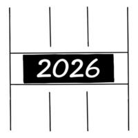 Plain White New Year Countdown concept as A plain white background with the numbers 2026 in a stylish font representing the countdown to the new year The camera focuses on the cle Squre vector