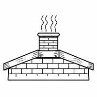 Plain white snow covered rooftop with chimney smoke and copy space concept as A plain snow covered rooftop with soft smoke rising from the chimney provides a cozy winter background Squre vector