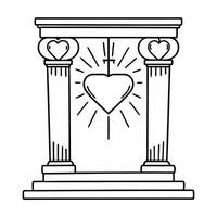 Podium with a glowing heart and scales of justice symbolizing love and fairness for Human Rights Day concept as A podium featuring a glowing heart and scales of justice at the top Squre vector