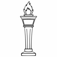 Podium with a glowing torch and hand symbol representing freedom and dignity with ample copy space concept as A podium featuring a glowing torch and hand symbol at the top represen Squre vector