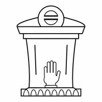 Podium with equality symbol and hand symbolizing fairness and unity with ample copy space concept as A podium featuring an equality symbol at the top and a raised hand at the botto Squre vector