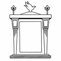 Podium with glowing dove and torch symbolizing peace and freedom for Human Rights Day concept as A podium featuring a glowing dove and torch at the top symbolizing peace and freedo Squre vector