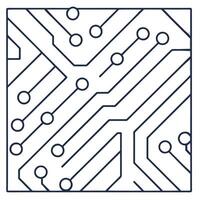 Produce abstract circuit squares angled connectors extensive white background projecting advanced hi tech patterns concept as Circuit squares meet angled connectors in repeated for Squre vector