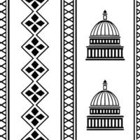 Produce seamless ethnic border patterns using symbolic cultural designs and isolated white backgrounds suitable for digital marketing and product packaging concept as Integrate cul Squre vector