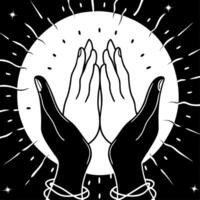 Radiant digital art of hands offering Labh Pancham blessings concept as A glowing abstract digital art featuring hands extended forward in a gesture of offering surrounded by vibra Squre Set 2 vector