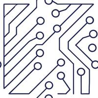 Refined techno circuits seamless design featuring abstract electronic networks and digital blueprint details isolated white balance artistic fusion concept as Abstract digital blue Squre vector