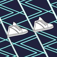 Seamless pattern with sharp geometric lines and futuristic digital grid designs illuminated with neon highlights to emphasize techno aesthetics concept as A modern digital grid pat Squre vector