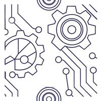 Seamless pattern of abstract tech shapes and digital circuit lines highlighting a minimalistic futuristic style with high tech energy concept as A sleek minimal design showcasing a Squre vector