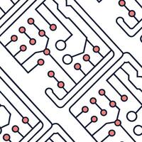 Shape advanced AI circuit layouts into seamless patterns with bold shapes on white capturing machine learning progress for brand or product expansions concept as Emphasize circuit Squre vector