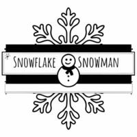 Snowflake and snowman border with copy space for festive text concept as A decorative border with two elements a detailed snowflake on one side and a cheerful snowman on the other Squre vector
